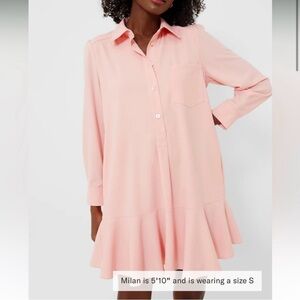 COPY - Bermuda Powder Pink Crepe Callahan Shirt Dress